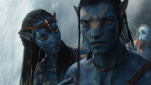 In James Cameron's Avatar film, the hero looks stalwartly past the camera while his indigenous girlfriend looks to him for guidance.