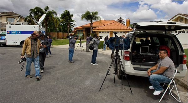 media stake out of Mildred Baena's home