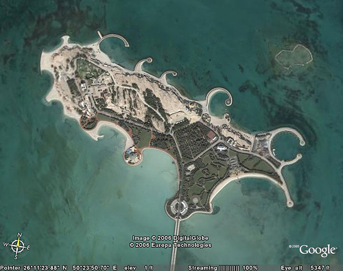 Google Earth image of one of Bahrain's islands