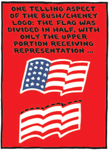 analysis of flag on Bush/Cheney bumper sticker