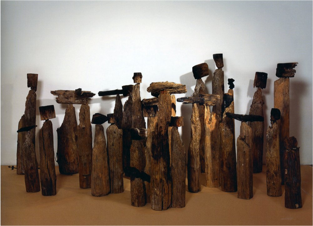 El Anatsui's Akua: driftwood and nail sculpture