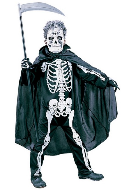 kid in skeleton costume
