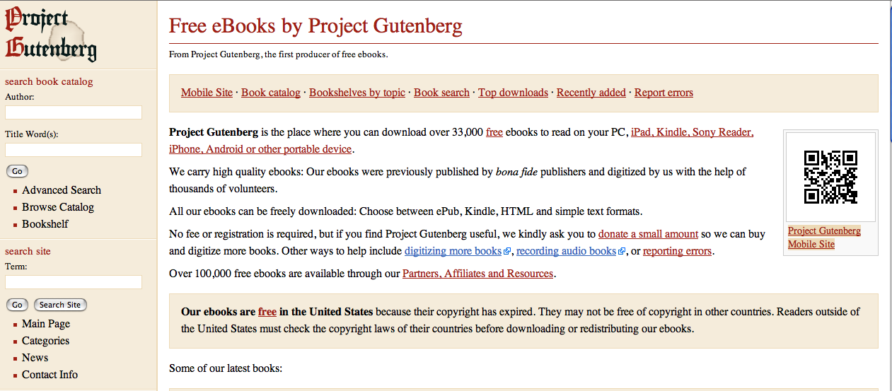 Project Gutenberg QR Tag
