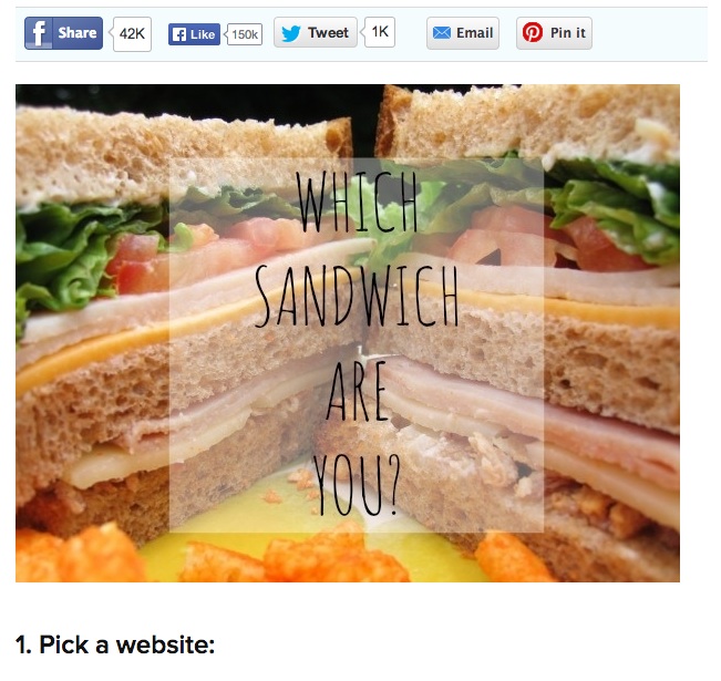 Buzzfeed Quiz Sandwich