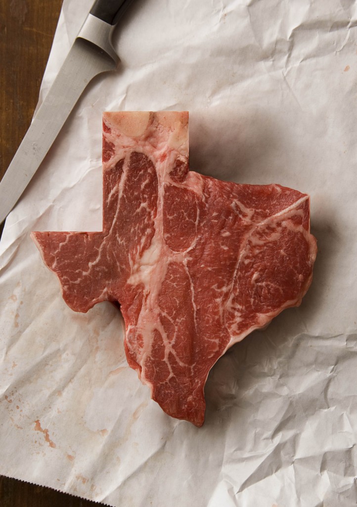 steak shaped like texas