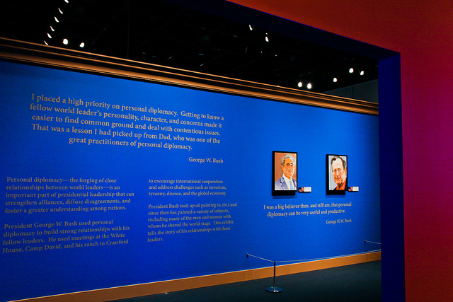 Photograph from George W. Bush Presidential Center's exhibit on The Art of Leadership