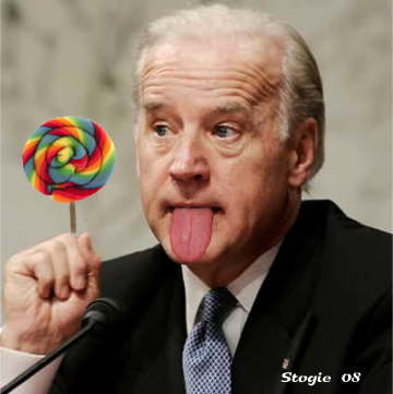 photoshopped Biden with lollipop