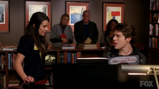 Jonathan Groff and Lea Michele on Glee