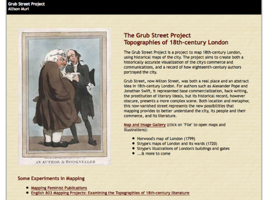 The Grub Street Project homepage