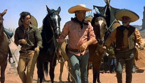 Cowboys and horses from The Searchers