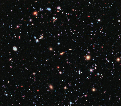 thousands of galaxies billions of light years away