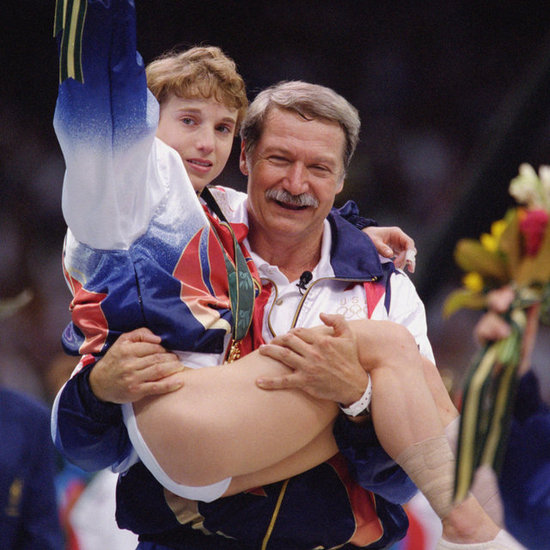 Kerri Strug's father carries her to victory after a vault injury renders her unable to walk in the 1996 Olympic games.