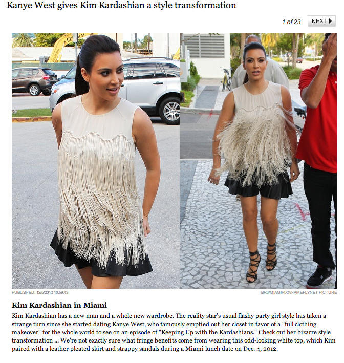 A critique of Kim's style after the "West" makeover.