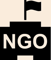 Icon of building with letters "NGO" inscribed on it