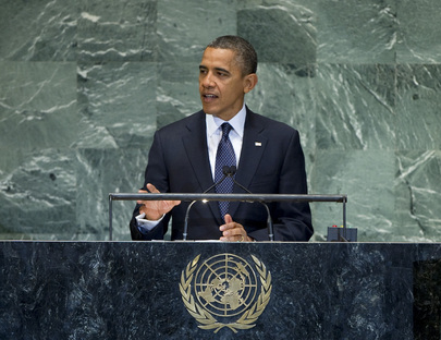 Barack Obama in Suit and Tie at the United Nations