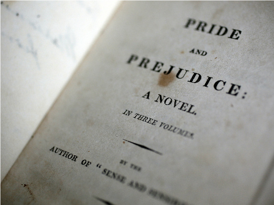 Title page for first edition of Pride and Prejudice