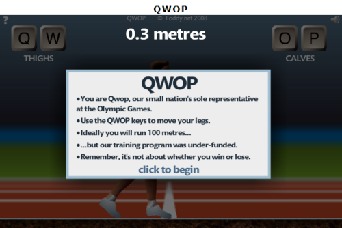QWOP title screen