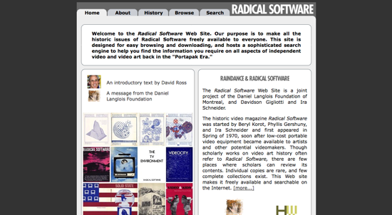 Radical Software website