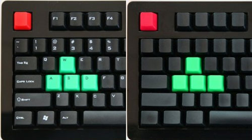 Differently colored WASD keys