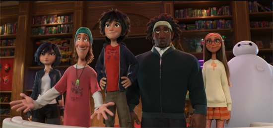 A group shot of the heroes in Big Hero 6.