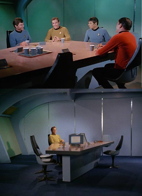 This image collects two Star Trek stills as described below.