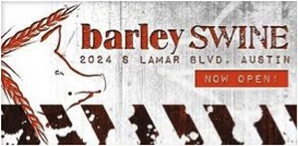 An ad for the restaurant Barley Swine, featuring a cartoonish pig.