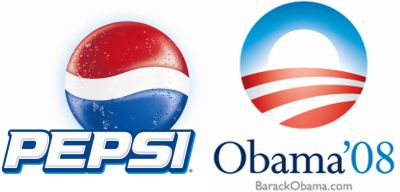 Obama and Pepsi Logos side by side