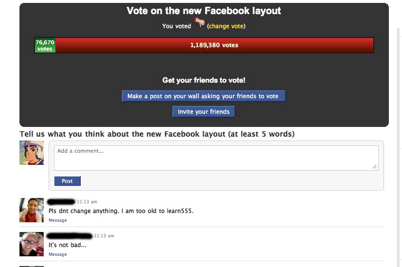 Facebook Lay Out Vote application