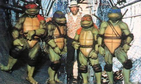 Jim Henson with Teenage Mutant Ninja Turtles