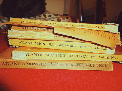 A stack of Atlantic Magazines from the 1920s