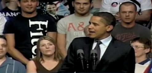 Barack Obama framed by Aberzombies