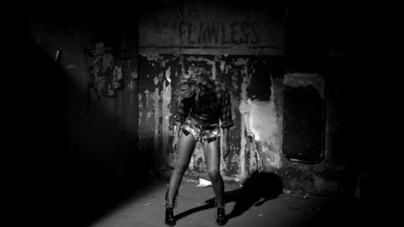 Beyonce confronting the camera in video