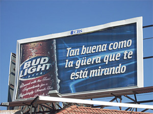 Bud-lite ad in Spanish