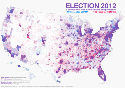 2012 Presidential Election Pointillist Map