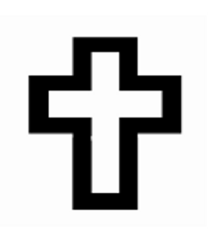black and white drawing of Latin Cross