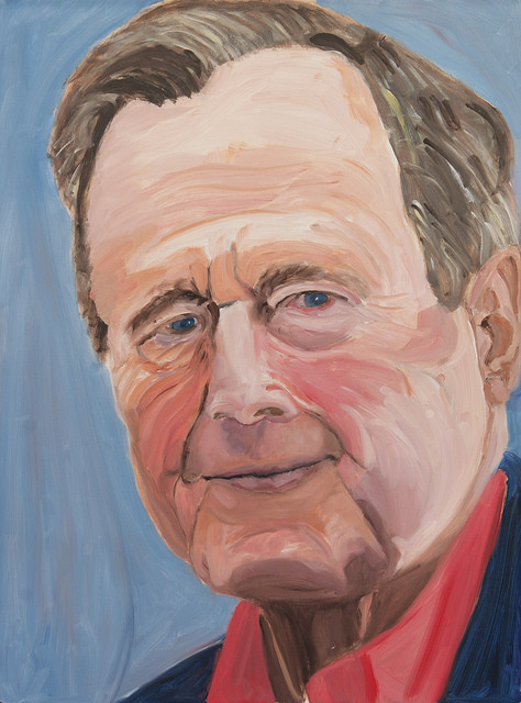 Portrait of George Herbert Walker Bush, as painted by George W. Bush