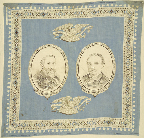 Eagle image similar to debate eagle on 19th century campaign handkerchief