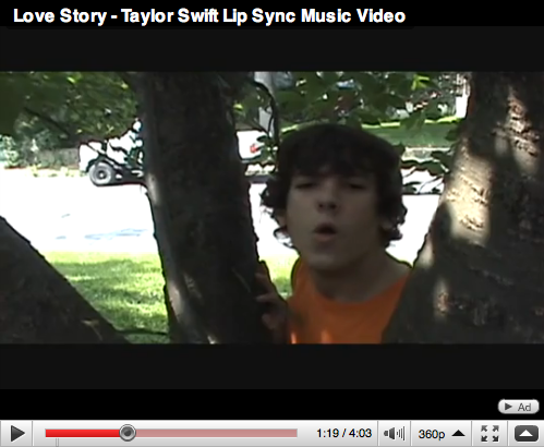 Screenshot from video for Taylor Swift's "Love Story"
