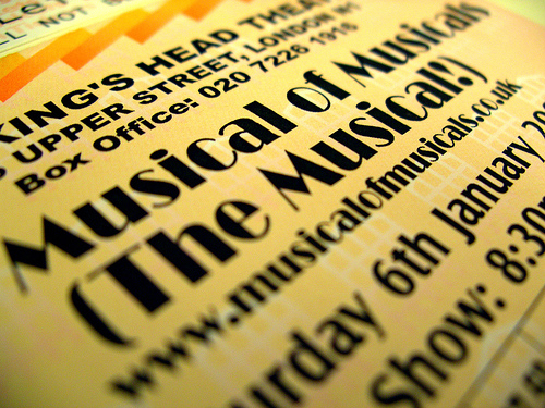 Flyer for Musical of Musicals (lots of text!)
