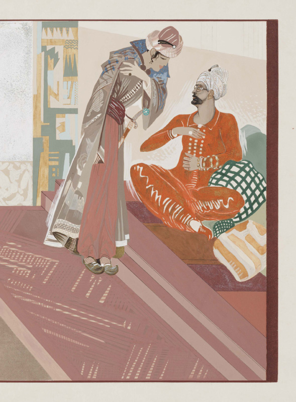 Schmied in Oriental Dress on the Right, Lounging