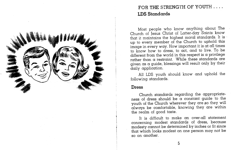 Frontal matter in the 1965 pamphlet "For the Strength of Youth."