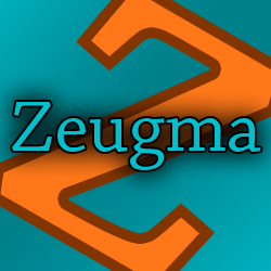 Logo for the Digital Writing and Research Lab's Zeugma podcast, which features an orange Z over a blue background, and the words Zeugma imposted over the Z.