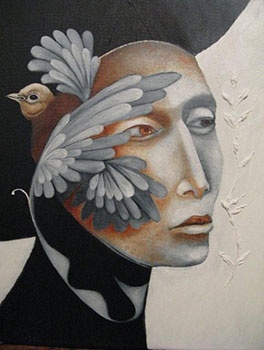 Rene Alvarado painting Songbird