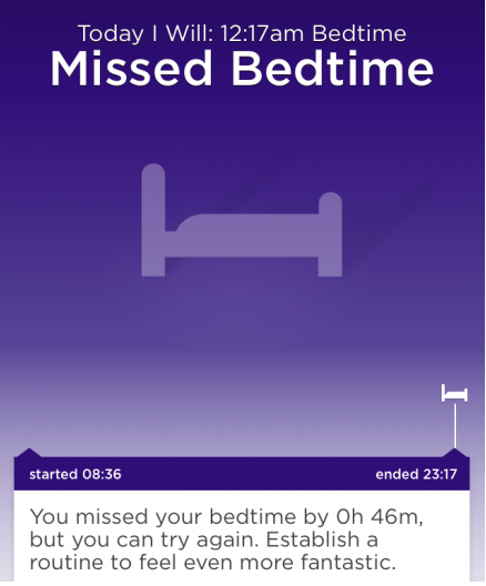 Jawbone Missed Sleep