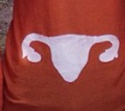 homemade longhorn symbol into ovaries and uterus